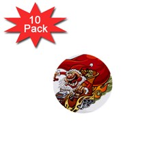 Funny Santa Claus Christmas 1  Mini Buttons (10 Pack)  by Grandong