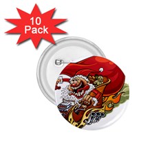 Funny Santa Claus Christmas 1 75  Buttons (10 Pack) by Grandong