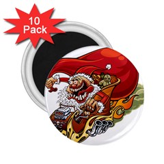 Funny Santa Claus Christmas 2 25  Magnets (10 Pack)  by Grandong