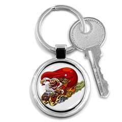 Funny Santa Claus Christmas Key Chain (round) by Grandong