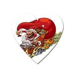 Funny Santa Claus Christmas Heart Magnet by Grandong