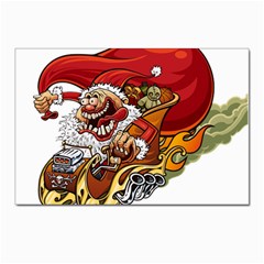 Funny Santa Claus Christmas Postcards 5  X 7  (pkg Of 10) by Grandong