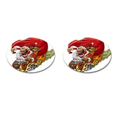 Funny Santa Claus Christmas Cufflinks (oval) by Grandong