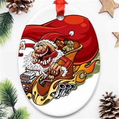 Funny Santa Claus Christmas Oval Ornament (two Sides) by Grandong