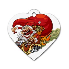 Funny Santa Claus Christmas Dog Tag Heart (one Side) by Grandong