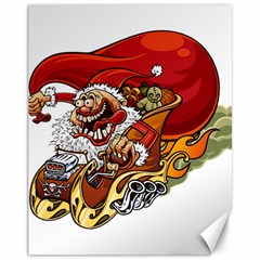 Funny Santa Claus Christmas Canvas 11  X 14  by Grandong