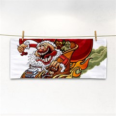 Funny Santa Claus Christmas Hand Towel by Grandong