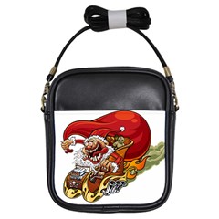 Funny Santa Claus Christmas Girls Sling Bag by Grandong