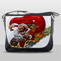 Funny Santa Claus Christmas Messenger Bag by Grandong