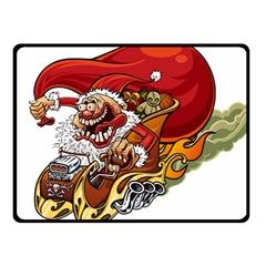 Funny Santa Claus Christmas Two Sides Fleece Blanket (small) by Grandong