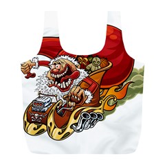 Funny Santa Claus Christmas Full Print Recycle Bag (l) by Grandong