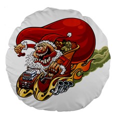 Funny Santa Claus Christmas Large 18  Premium Flano Round Cushions by Grandong