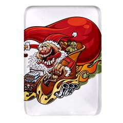 Funny Santa Claus Christmas Rectangular Glass Fridge Magnet (4 Pack) by Grandong