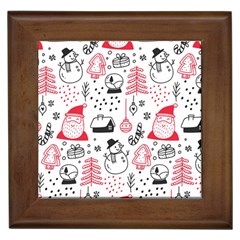 Christmas-themed-seamless-pattern Framed Tile by Grandong