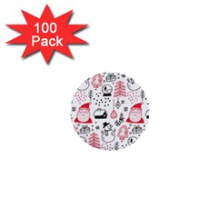 Christmas-themed-seamless-pattern 1  Mini Buttons (100 Pack)  by Grandong