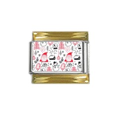 Christmas-themed-seamless-pattern Gold Trim Italian Charm (9mm) by Grandong