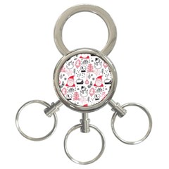 Christmas-themed-seamless-pattern 3-ring Key Chain by Grandong