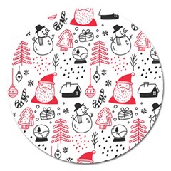 Christmas-themed-seamless-pattern Magnet 5  (round) by Grandong