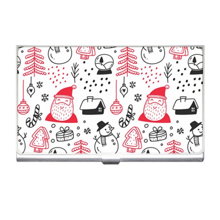 Christmas-themed-seamless-pattern Business Card Holder