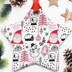 Christmas-themed-seamless-pattern Star Ornament (two Sides) by Grandong