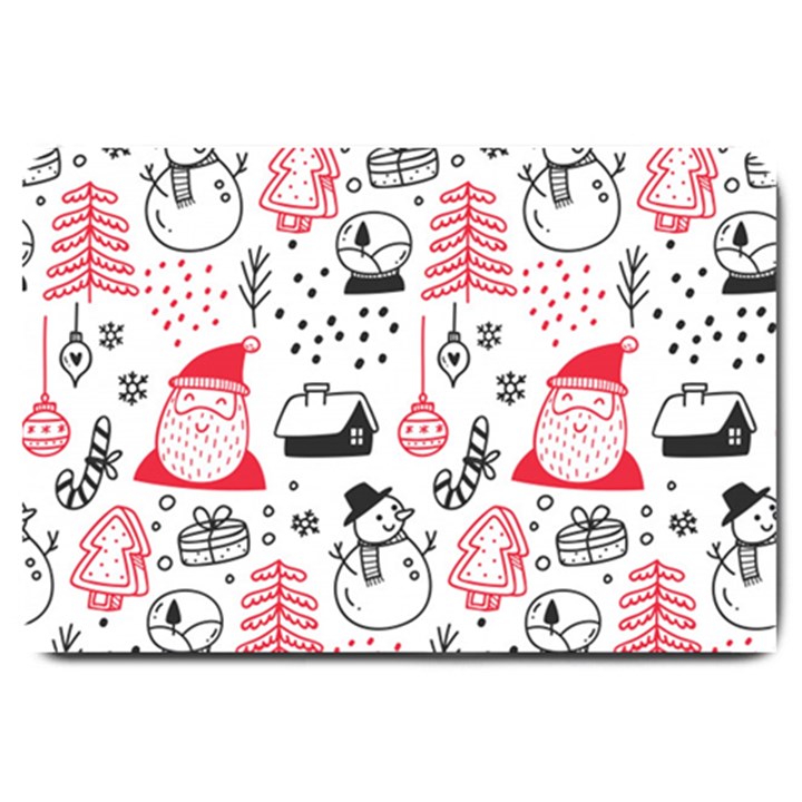 Christmas-themed-seamless-pattern Large Doormat