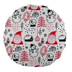 Christmas-themed-seamless-pattern Large 18  Premium Round Cushions by Grandong