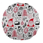 Christmas-themed-seamless-pattern Large 18  Premium Round Cushions Back