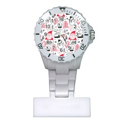 Christmas-themed-seamless-pattern Plastic Nurses Watch by Grandong