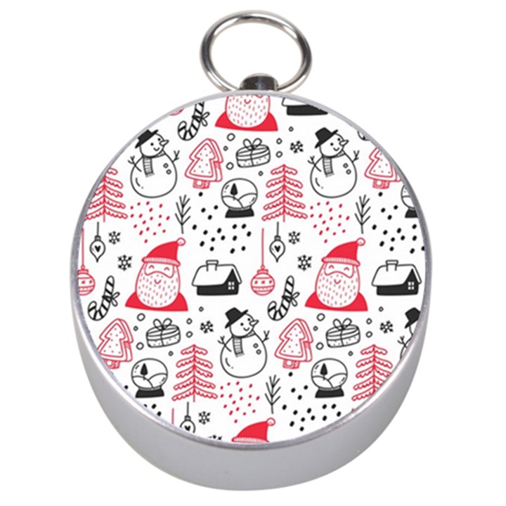 Christmas-themed-seamless-pattern Silver Compasses