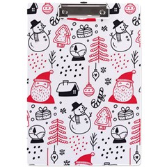 Christmas-themed-seamless-pattern A4 Acrylic Clipboard by Grandong