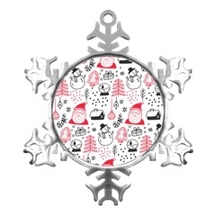 Christmas-themed-seamless-pattern Metal Small Snowflake Ornament by Grandong