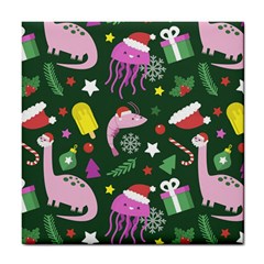 Colorful-funny-christmas-pattern   --- Tile Coaster by Grandong