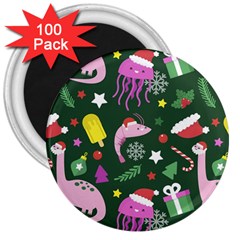 Colorful-funny-christmas-pattern   --- 3  Magnets (100 Pack) by Grandong