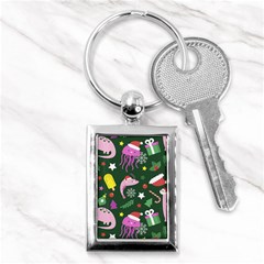 Colorful-funny-christmas-pattern   --- Key Chain (rectangle) by Grandong