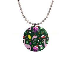 Colorful-funny-christmas-pattern   --- 1  Button Necklace by Grandong