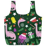 Colorful-funny-christmas-pattern   --- Full Print Recycle Bag (XL) Front