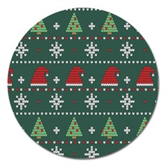 Beautiful-knitted-christmas-pattern -- Magnet 5  (round) by Grandong