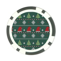 Beautiful-knitted-christmas-pattern -- Poker Chip Card Guard by Grandong