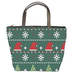 Beautiful-knitted-christmas-pattern -- Bucket Bag by Grandong