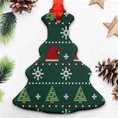 Beautiful-knitted-christmas-pattern -- Christmas Tree Ornament (two Sides) by Grandong