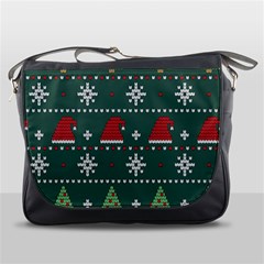 Beautiful-knitted-christmas-pattern -- Messenger Bag by Grandong