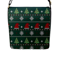 Beautiful-knitted-christmas-pattern -- Flap Closure Messenger Bag (l) by Grandong