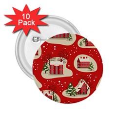 Christmas-new-year-seamless-pattern 2 25  Buttons (10 Pack)  by Grandong