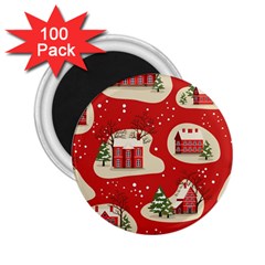 Christmas-new-year-seamless-pattern 2 25  Magnets (100 Pack)  by Grandong