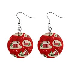 Christmas-new-year-seamless-pattern Mini Button Earrings by Grandong