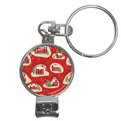 Christmas-new-year-seamless-pattern Nail Clippers Key Chain by Grandong