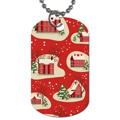 Christmas-new-year-seamless-pattern Dog Tag (one Side) by Grandong