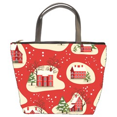 Christmas-new-year-seamless-pattern Bucket Bag by Grandong