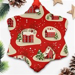 Christmas-new-year-seamless-pattern Snowflake Ornament (Two Sides) Front