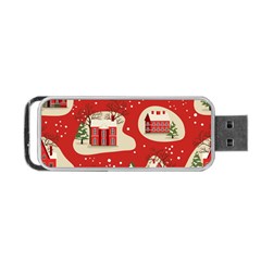 Christmas-new-year-seamless-pattern Portable Usb Flash (one Side) by Grandong